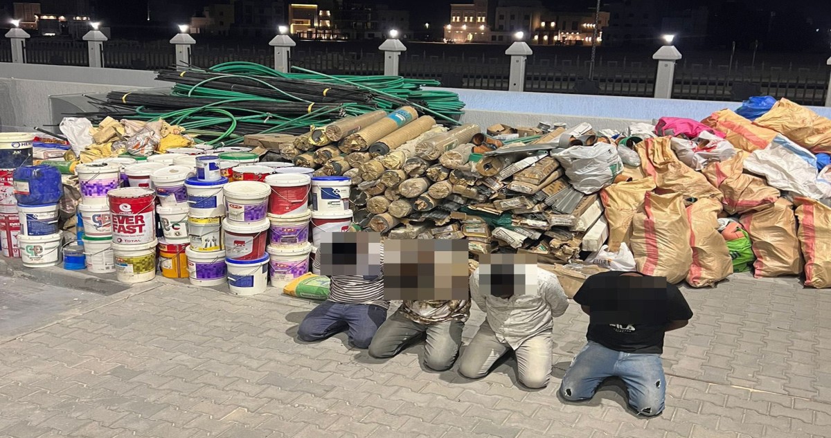سارقو المواد الإنشائية بـ'المطلاع' في قبضة 'الأمن الجنائي'
