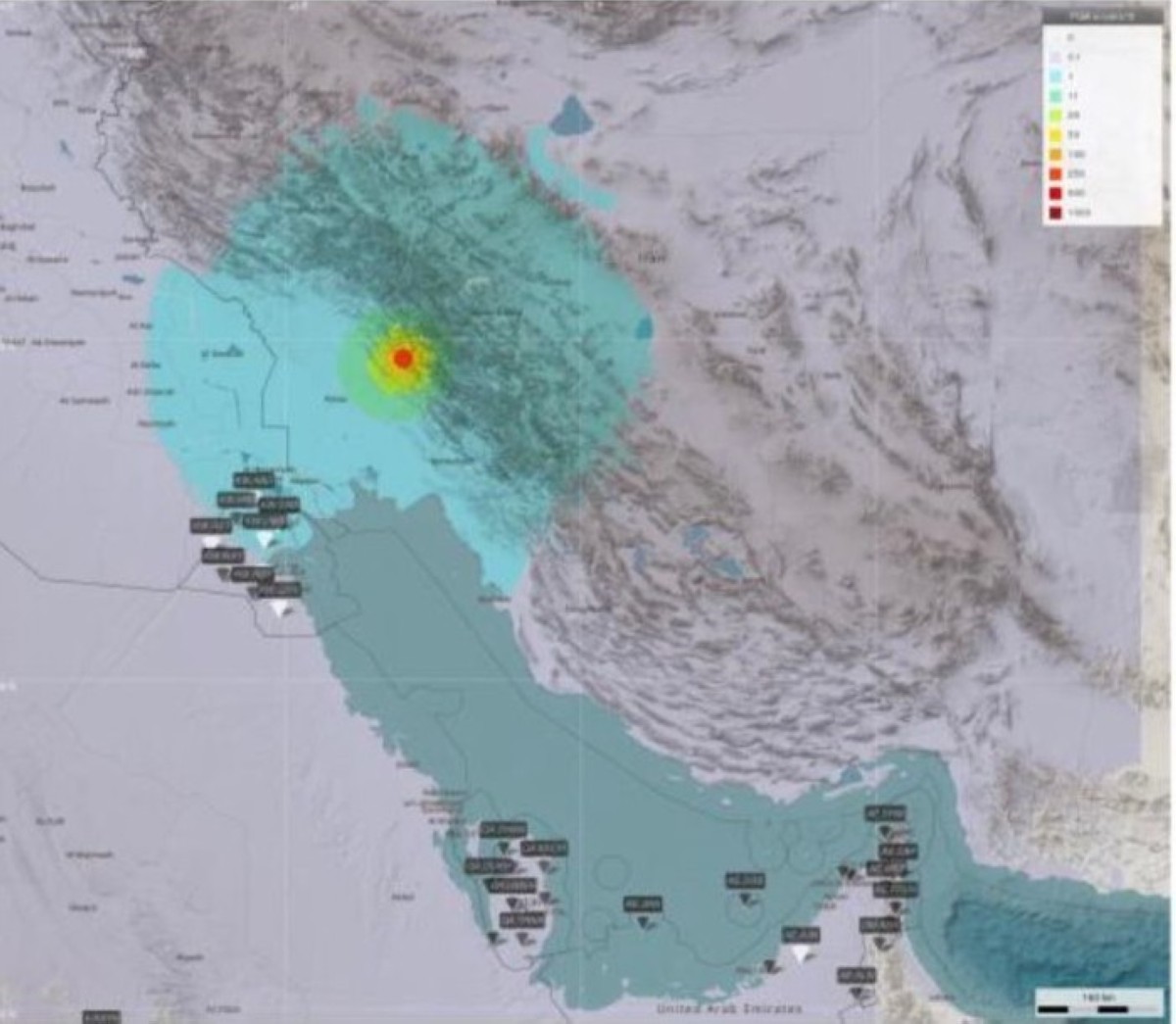 'الشبكة الوطنية' : زلزال في ايران شعر به بعض السكان في الكويت