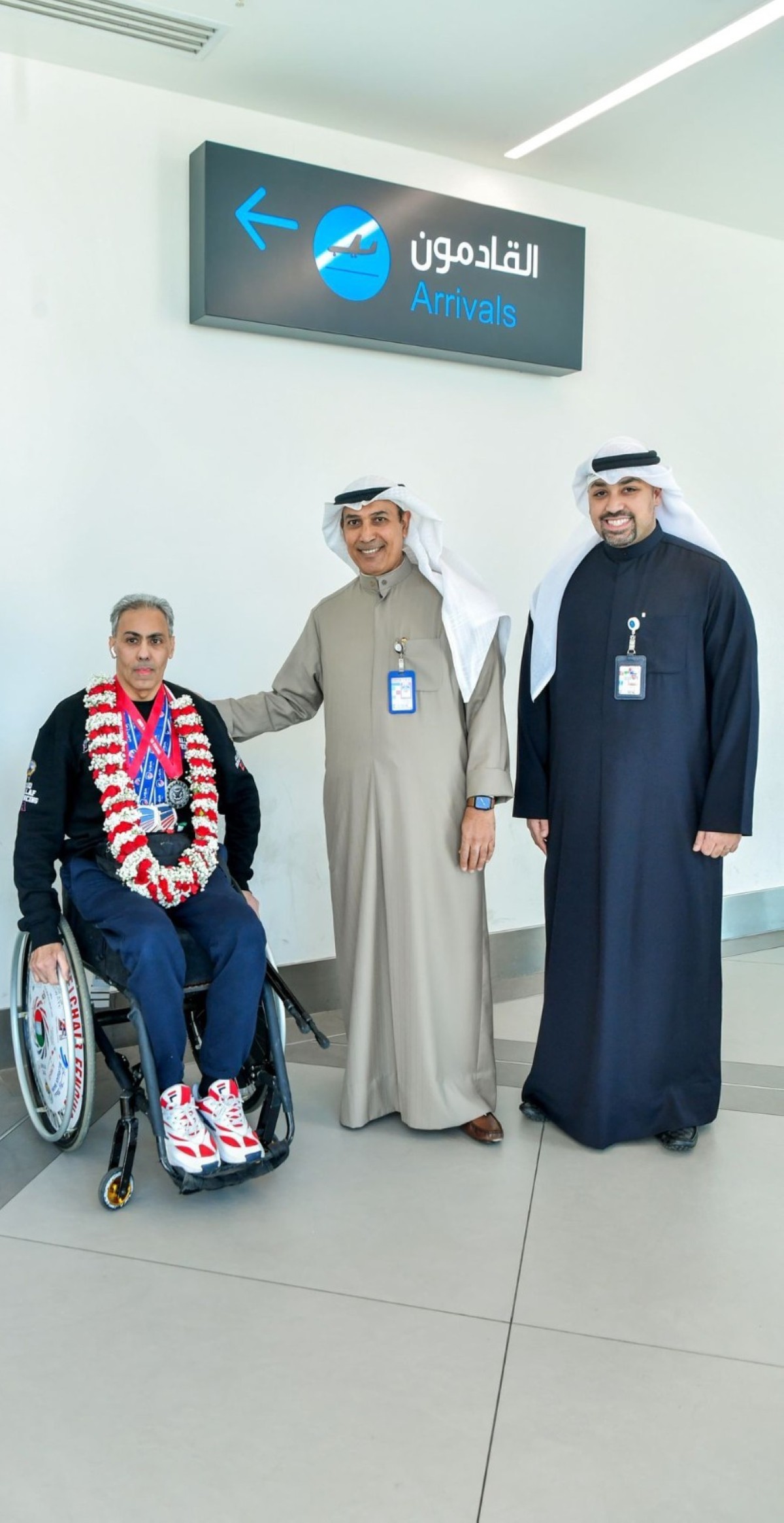 الخطوط الجوية الكويتية تستقبل البطل القلاف 'لإنجازاته المشرفة التي رفعت اسم الكويت'