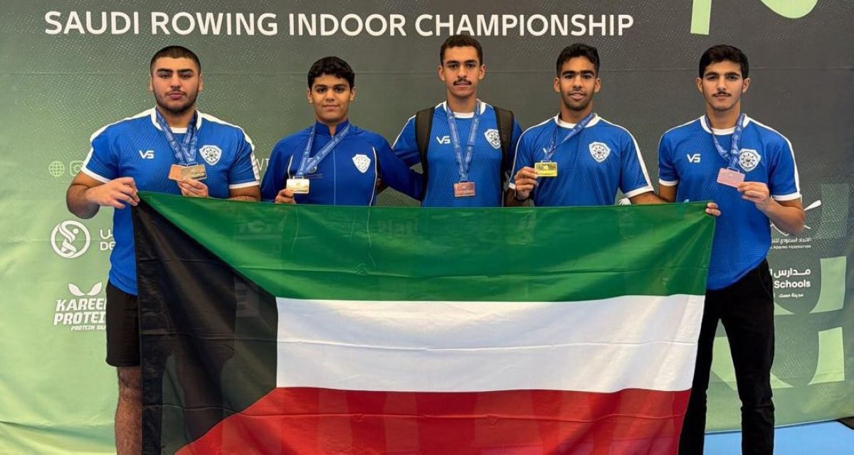 أبطال الكويت يحصدون 8 ميداليات في بطولة السعودية للتجديف داخل الصالات