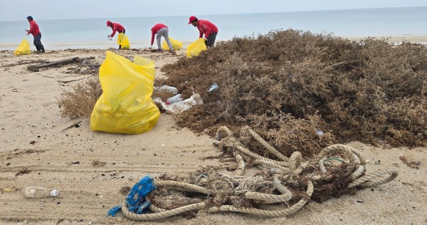 الغوص يرفع 4 أطنان من المخلفات بساحل #الزور 
