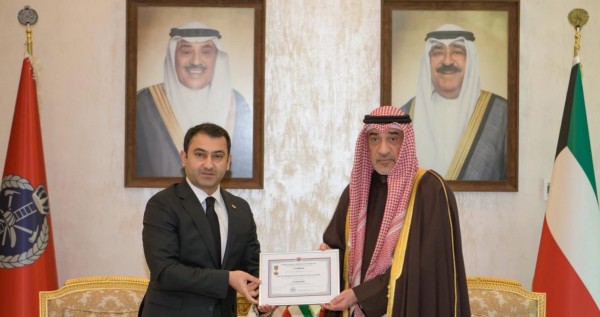 الشيخ فهد اليوسف يحصل على وسام الآمر الدولي من المنظمة الدولية للحماية المدنية