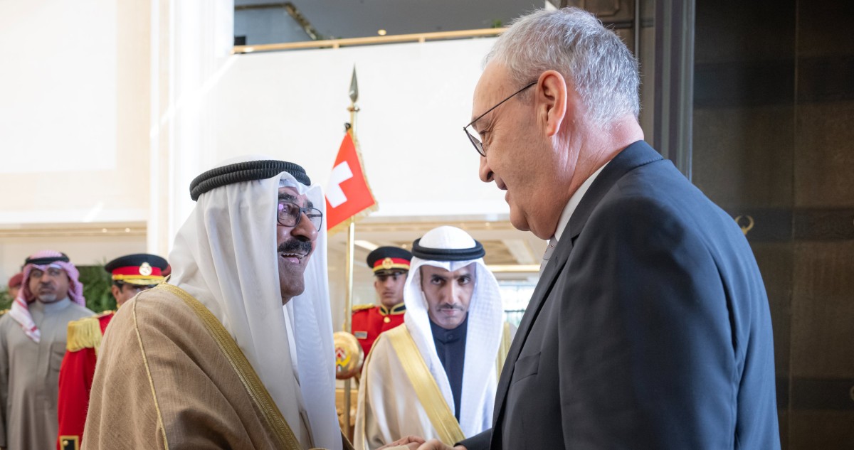 سمو الأمير يستقبل رئيس الاتحاد السويسري بمناسبة زيارته الرسمية للبلاد