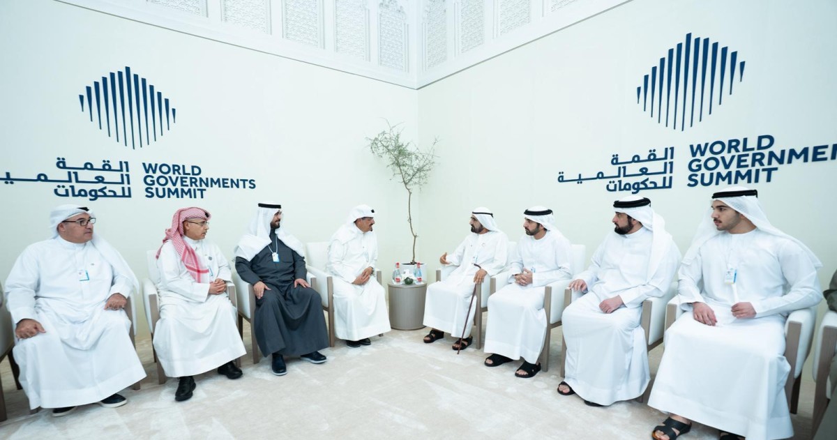 نائب رئيس الإمارات يستقبل سمو رئيس مجلس الوزراء على هامش القمة العالمية للحكومات