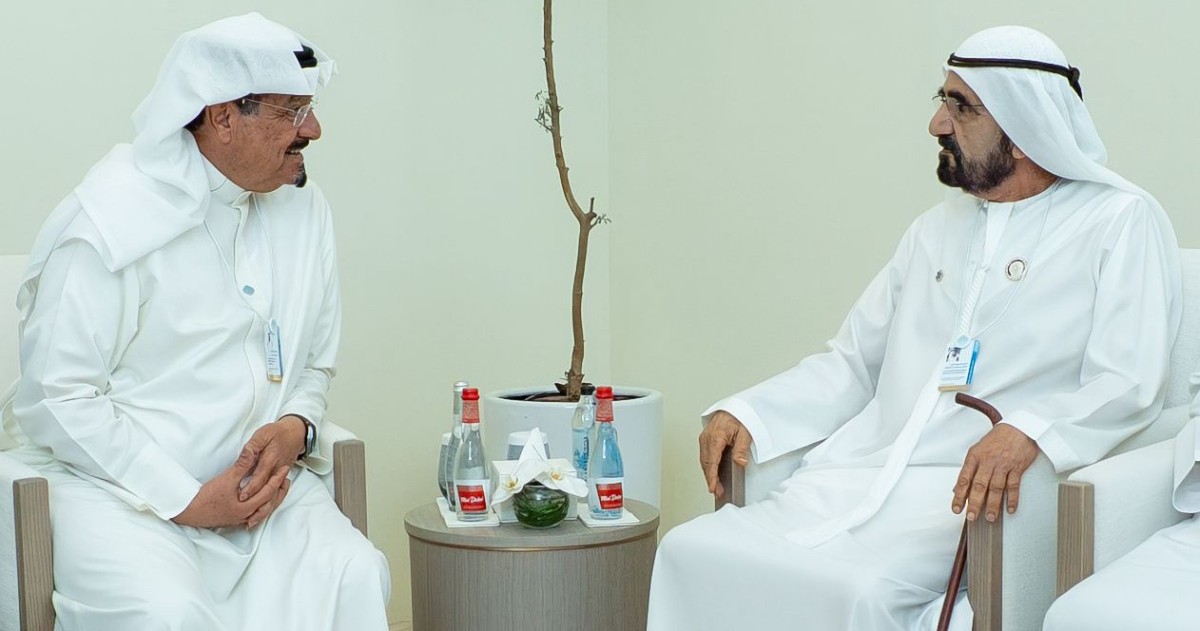 نائب رئيس الإمارات يستقبل سمو رئيس مجلس الوزراء على هامش القمة العالمية للحكومات