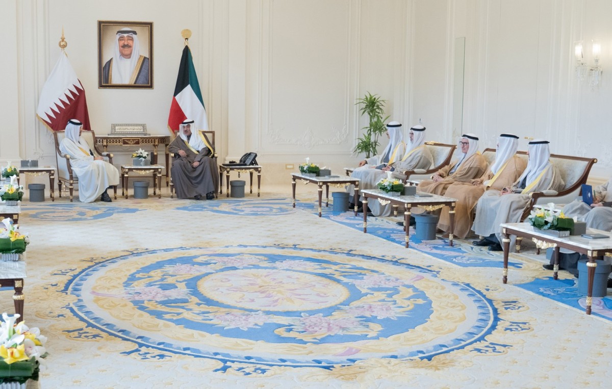 ولي العهد يستقبل رئيس مجلس الوزراء وزير الخارجية القطري بمناسبة زيارته الرسمية للبلاد