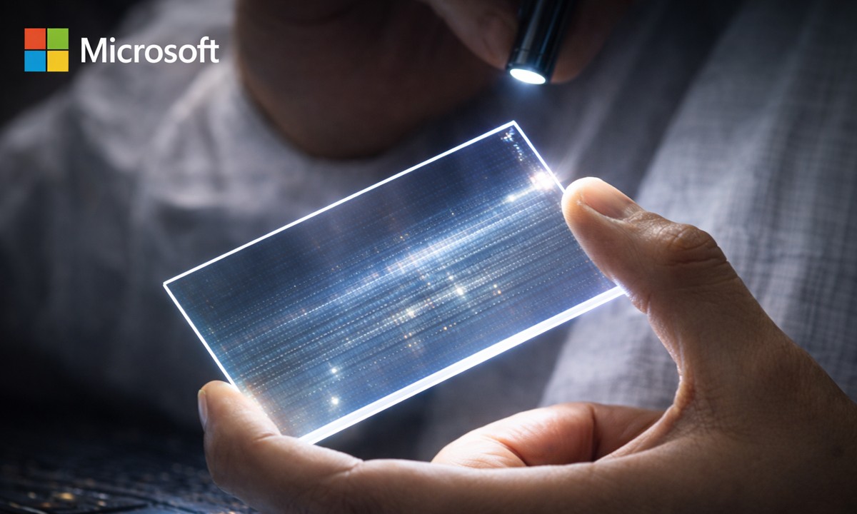 مايكروسوفت تطور شريحة زجاجية تخزن البيانات لمدة 10 آلاف عام