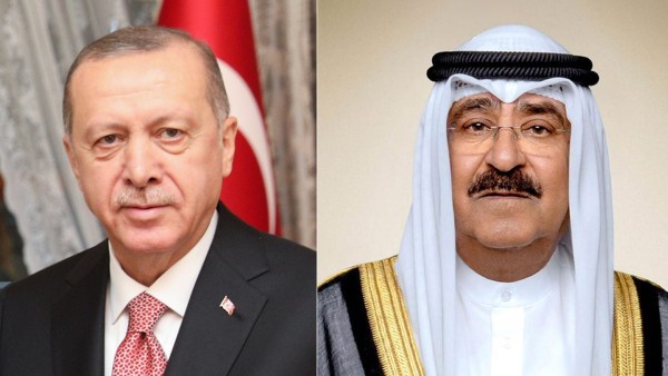سمو أمير البلاد يتلقى اتصالاً هاتفياً من الرئيس التركي