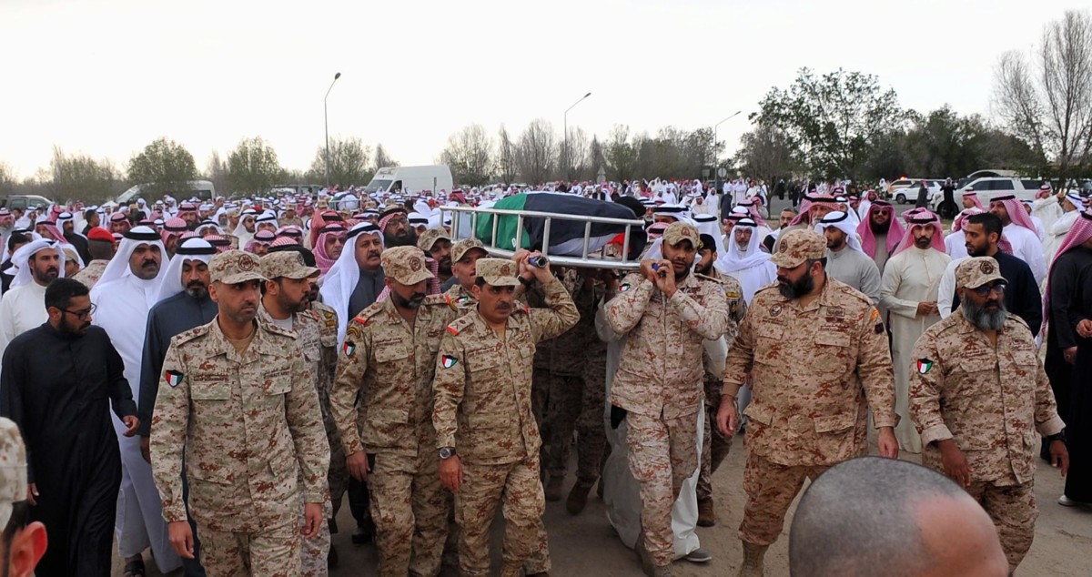 الكويت تشيع شهيدي العمليات الحربية الرقيبين وليد سليمان وعبدالعزيز ناصر