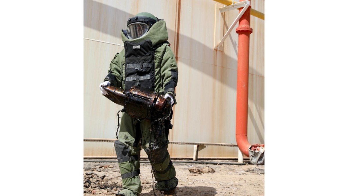 الحرس الوطني: استخراج وتدمير بقايا طائرة مسيّرة سقطت في خزان للوقود