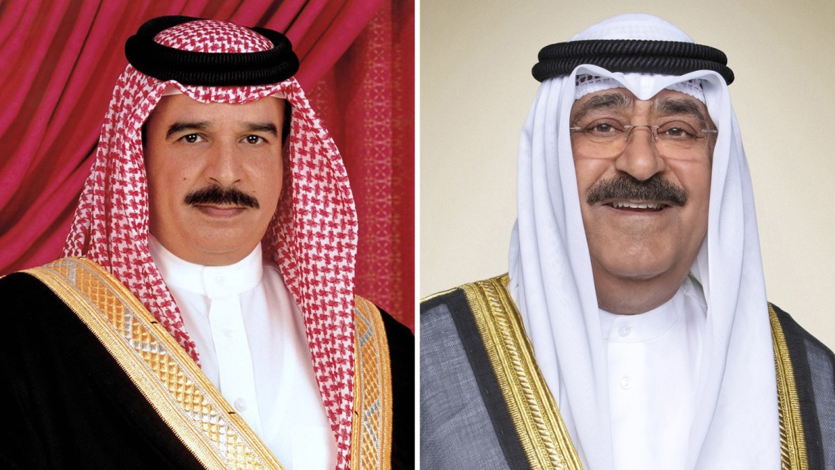 سمو أمير البلاد يتلقى اتصالاً من ملك البحرين للتهنئة بعيد الفطر السعيد