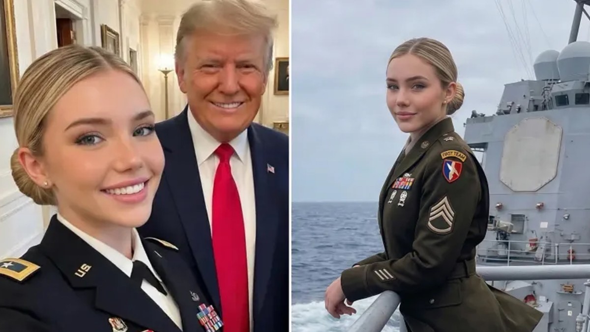 ضابطة أميركية ظهرت مع ترامب مصنوعة بالذكاء الاصطناعي