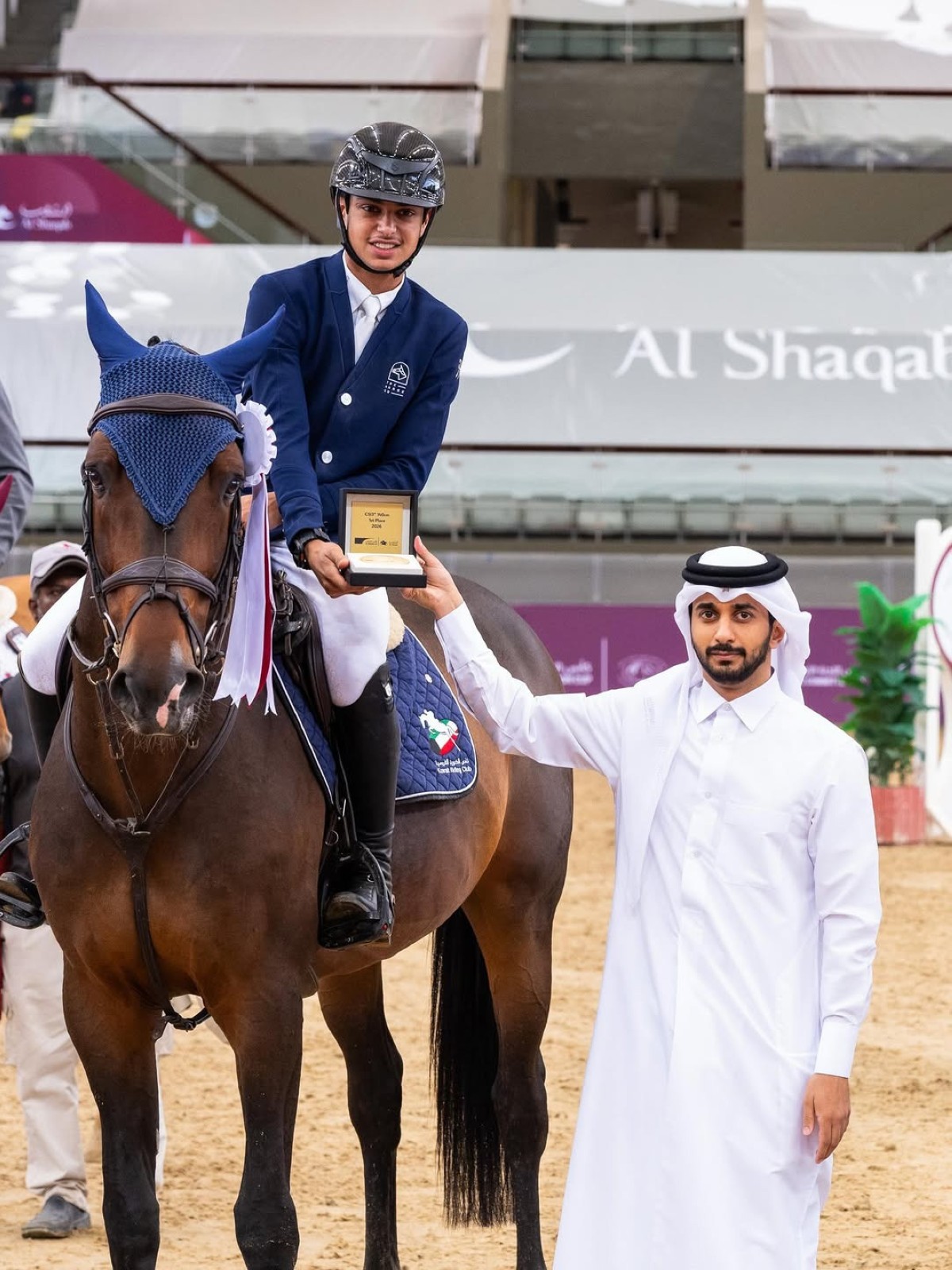 الفارس حسين الخرافي يحرز المركز الأول ضمن منافسات كأس الشقب في قطر