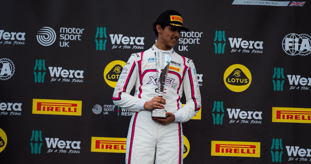 المتسابق جابر عذبي الصباح يحصد المركز الثاني في بطولة الفورمولا 4 بالمملكة المتحدة