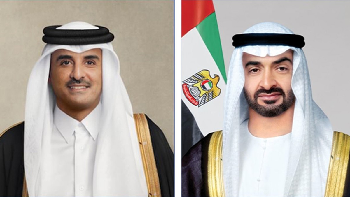 أمير قطر للرئيس الإماراتي: تضامن كامل مع الإمارات في كل ما تتخذه من إجراءات للحفاظ على أمنها واستقرارها