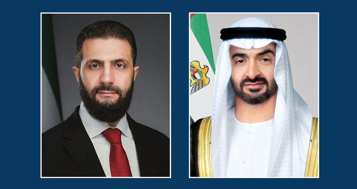 الرئيسان الإماراتي والسوري يبحثان هاتفياً تعزيز التعاون بين البلدين وتطورات الأوضاع في المنطقة 