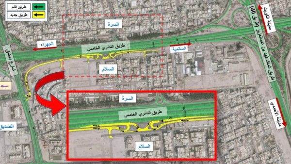 "الأشغال": افتتاح مدخلي ومخرجي "السلام" على الدائري الخامس وشارع دمشق فجر الأربعاء 