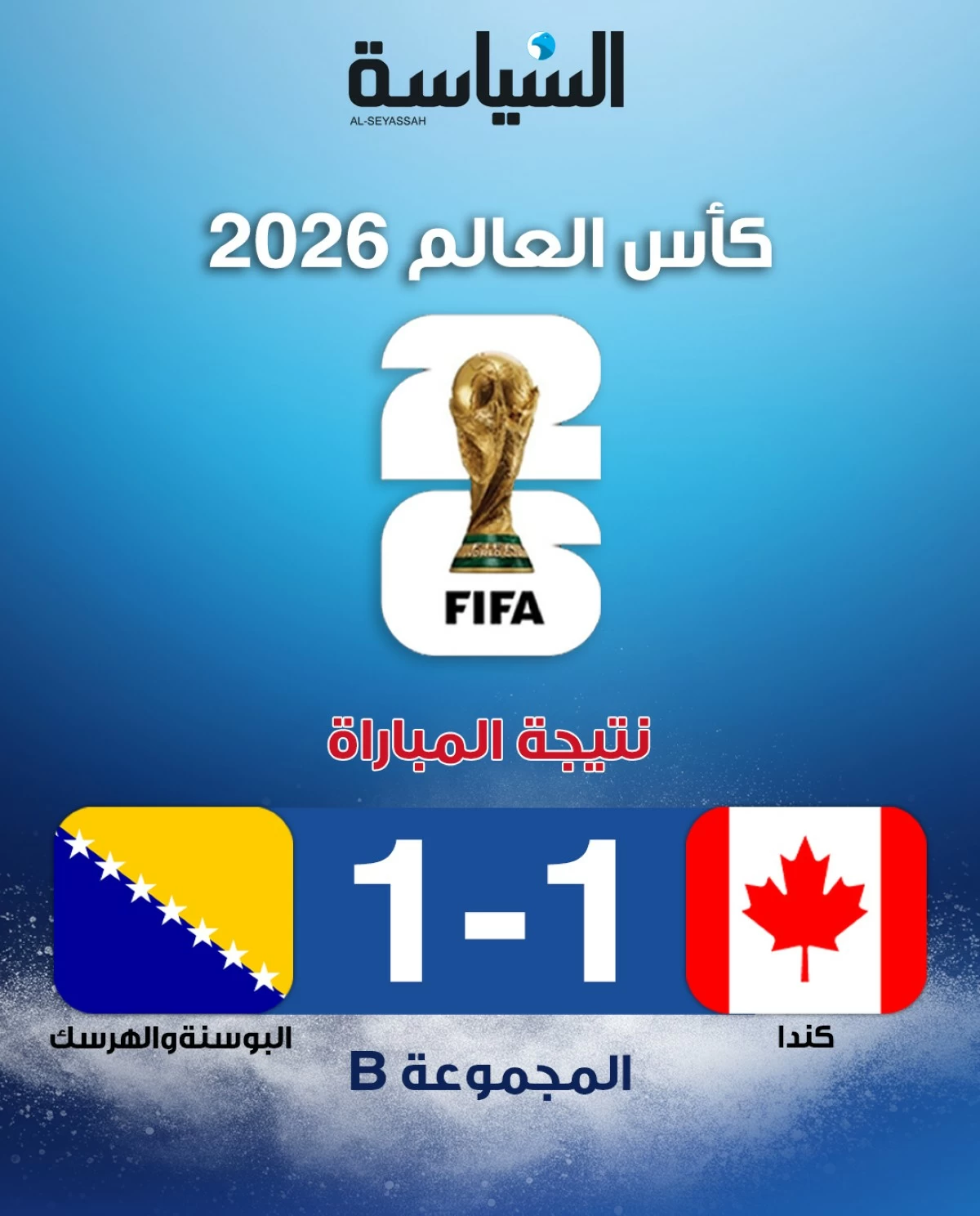 مونديال 2026&hellip; التعادل يحسم مواجهة كندا والبوسنة