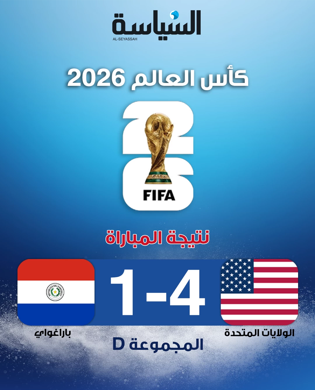 مونديال 2026.. بداية نارية للولايات المتحدة بفوز كاسح على باراغواي