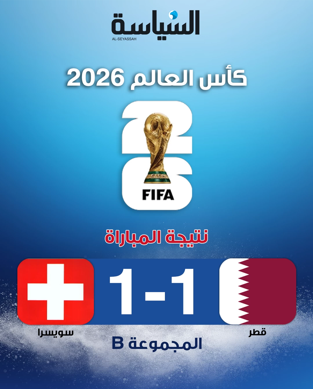 قطر تنتزع تعادلاً ثميناً أمام سويسرا في مونديال 2026