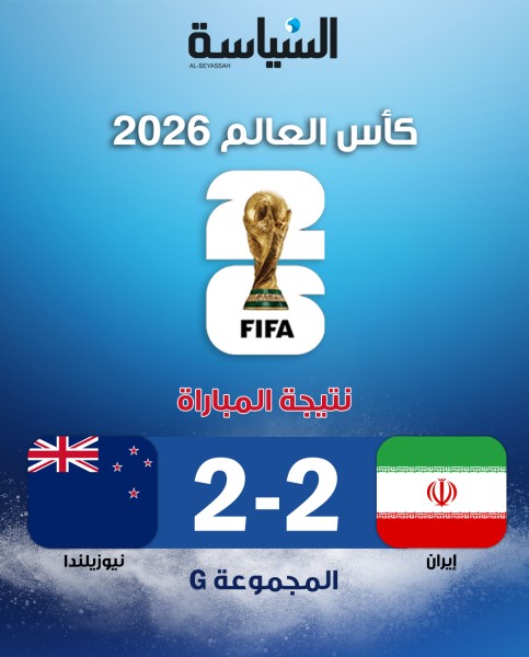 كأس العالم 2026... تعادل إيران مع نيوزيلندا 2-2