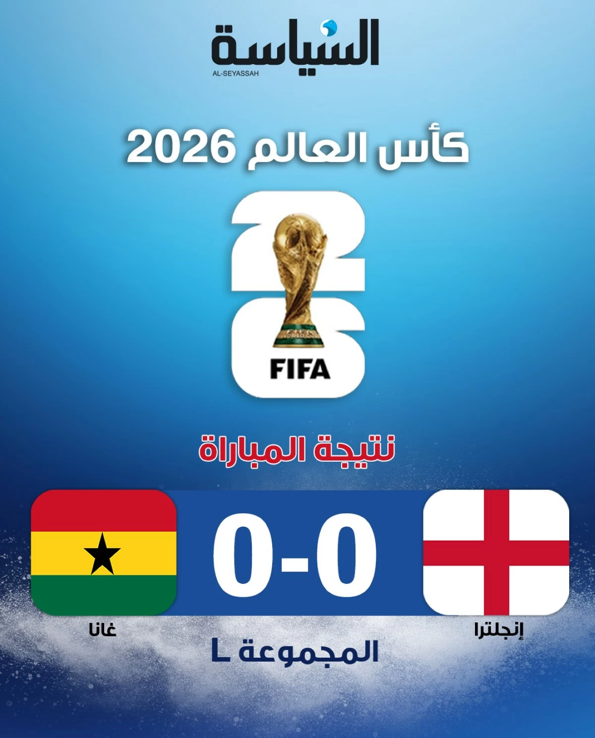 غانا تفرض التعادل السلبي على إنكلترا 