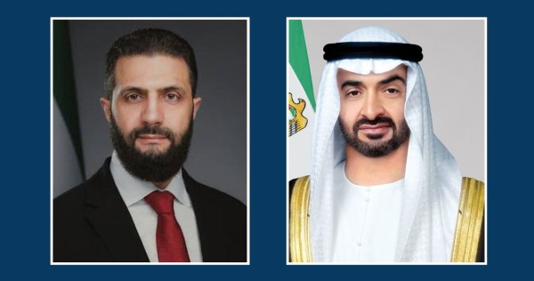 رئيسا الإمارات وسورية يبحثان هاتفياً التطورات الإقليمية والعلاقات الثنائية