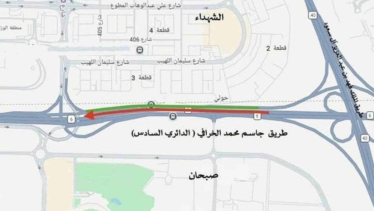 'المرور': إغلاق حارتين ومخرج على 'الدائري السادس' من الغد حتى الأحد
