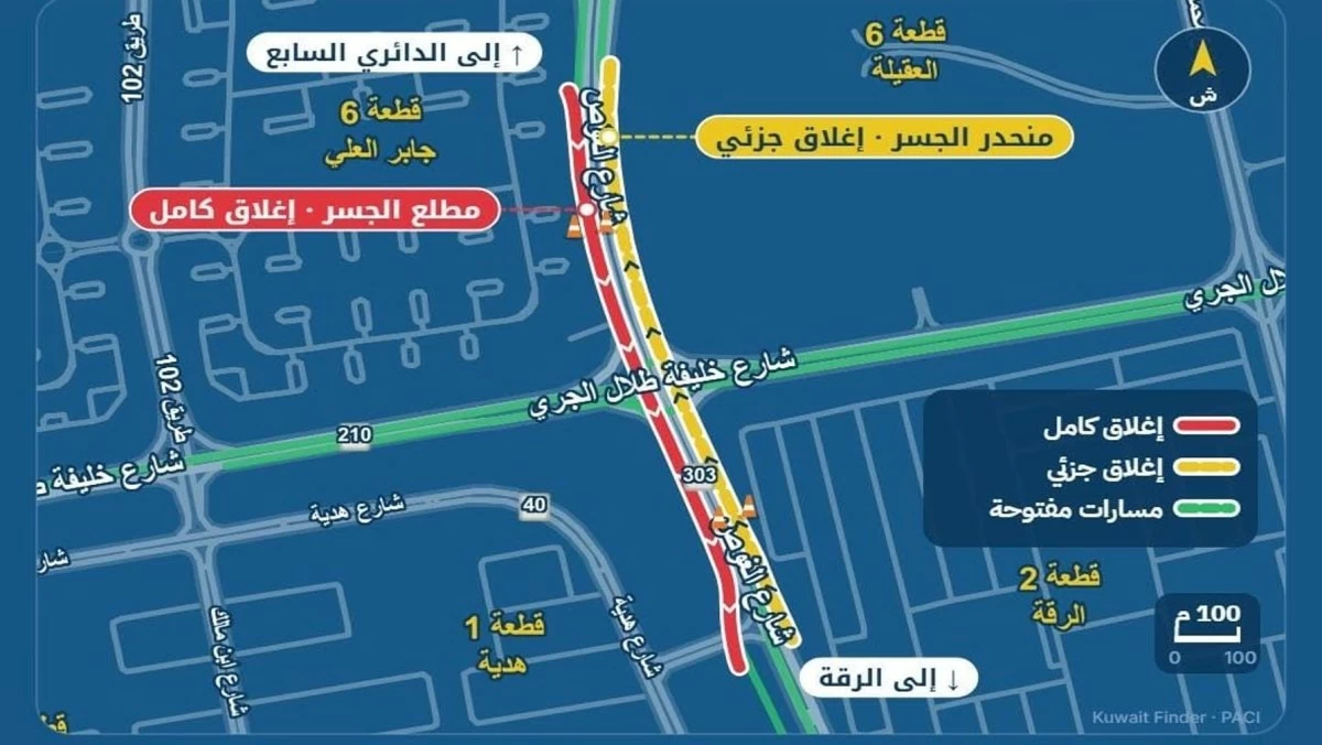 'الأشغال': إغلاقات كلية وجزئية على طريقي الرياض والغوص اعتباراً من فجر الجمعة