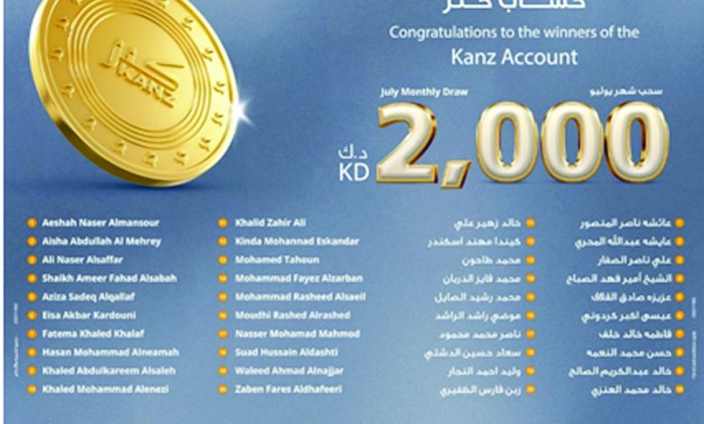 "برقان" يعلن الفائزين في السحب الشهري لحساب كنز