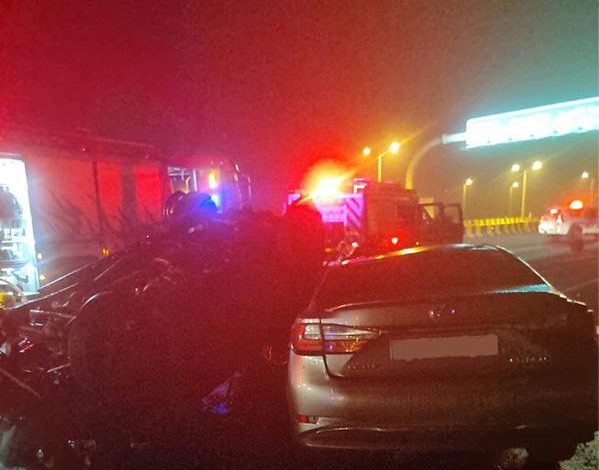 حادث خماسي على "المغرب" يودي بحياة شخصين ويصيب6   