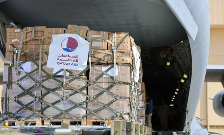 مطار العريش يستقبل طائرتين من قطر تحملان مساعدات لغزة