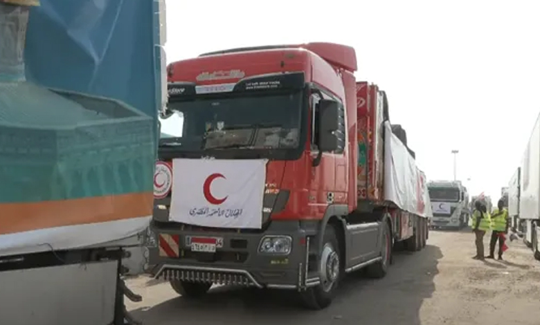 دخول الدفعة الثانية من قوافل المساعدات لقطاع غزة عبر ‎معبر رفح