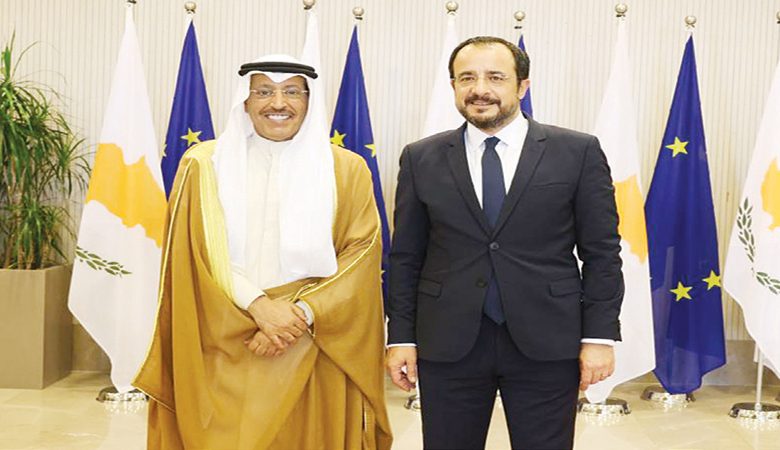 السفير الخرافي هنأ الرئيس القبرصي: العلاقات بين البلدين راسخة من 56 عاماً