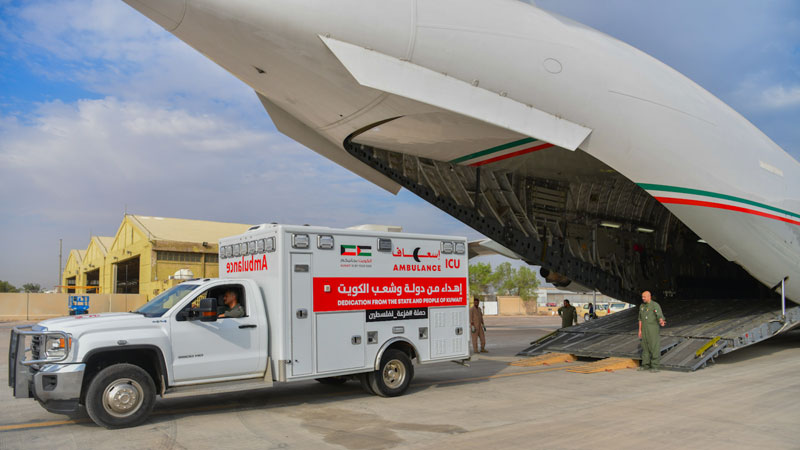 100 طن من المساعدات الكويتية لإغاثة غزة