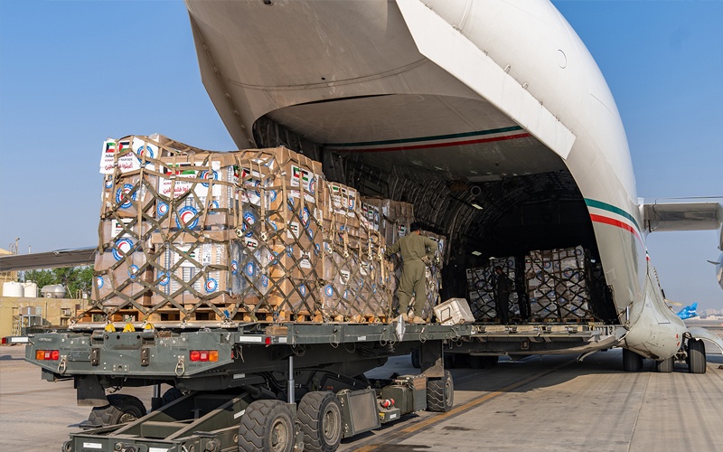 إقلاع الطائرة الـ 19 من الجسر الجوي الكويتي لإغاثة الأشقاء الفلسطينيين في قطاع غزة