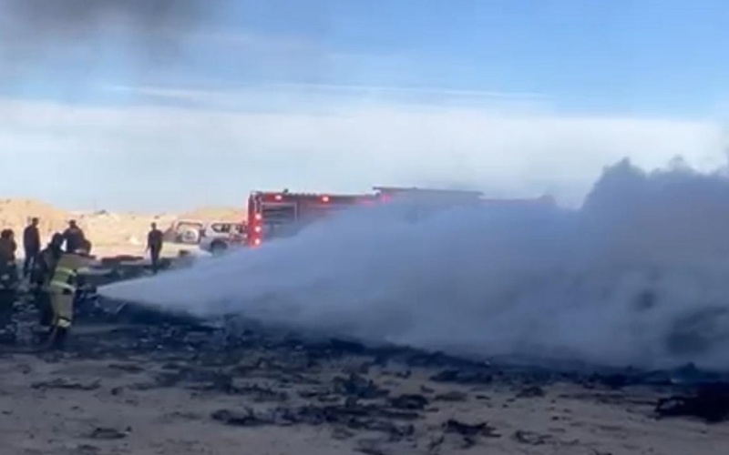 قوة الاطفاء تسيطر على حريق اطارات في " رحية "