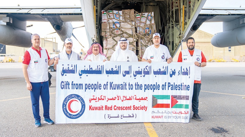 30 جهة كويتية تشارك في الجسر الجوي لإغاثة غزة