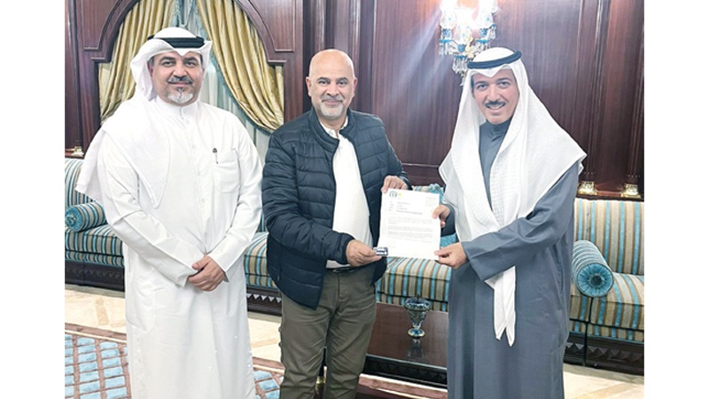 الجابر يهنئ حكم التنس عبد الرؤوف